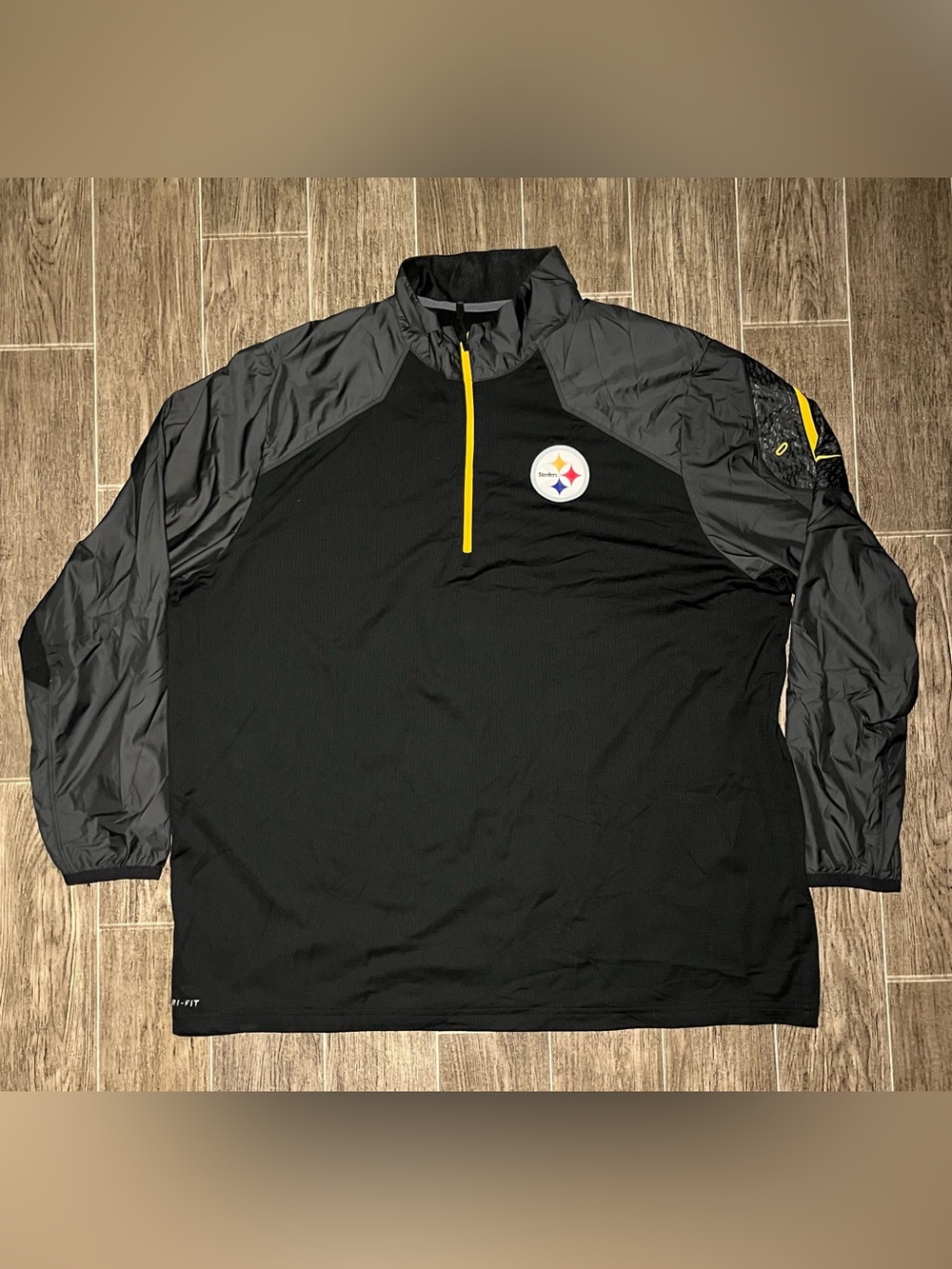 Nike On Field Pittsburgh Steelers 1/4 Zip Pullover Windbreaker Jacket Mens 3XL